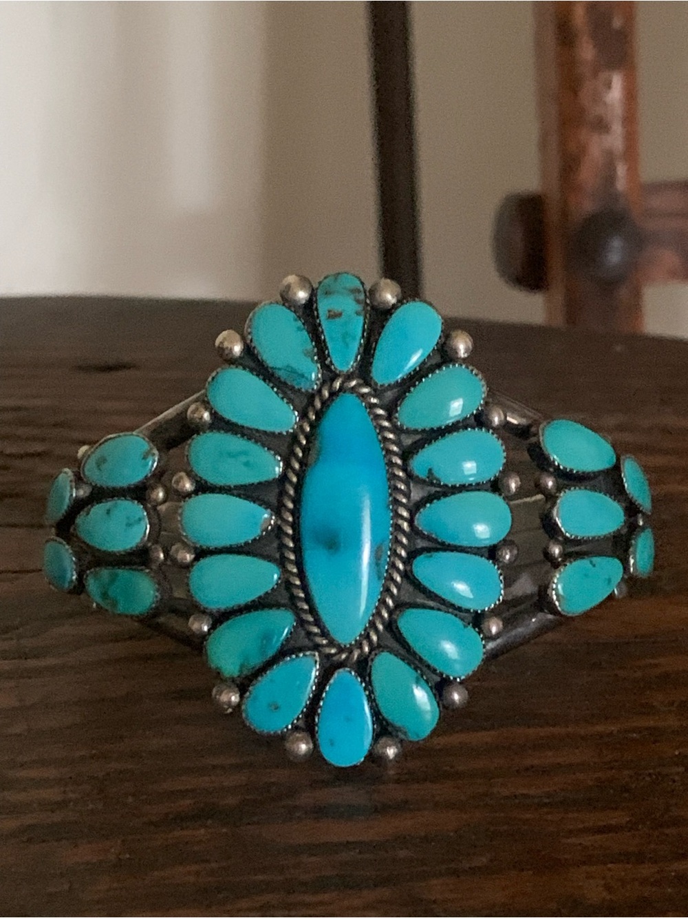 Beautiful Alice Quam Turquoise Cluster Cuff RARE